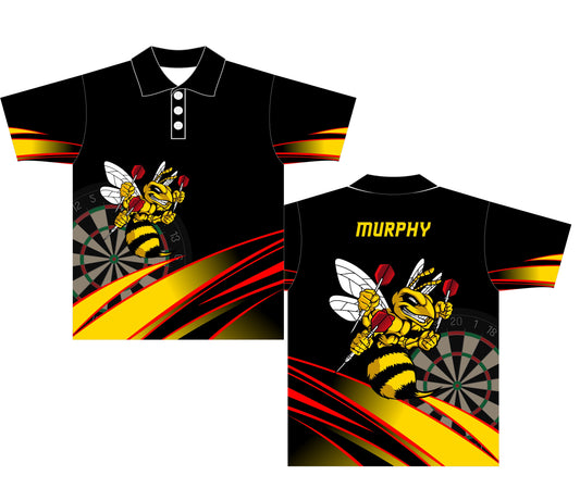 Killer Bee Darts Jersey in black with yellow and red accents