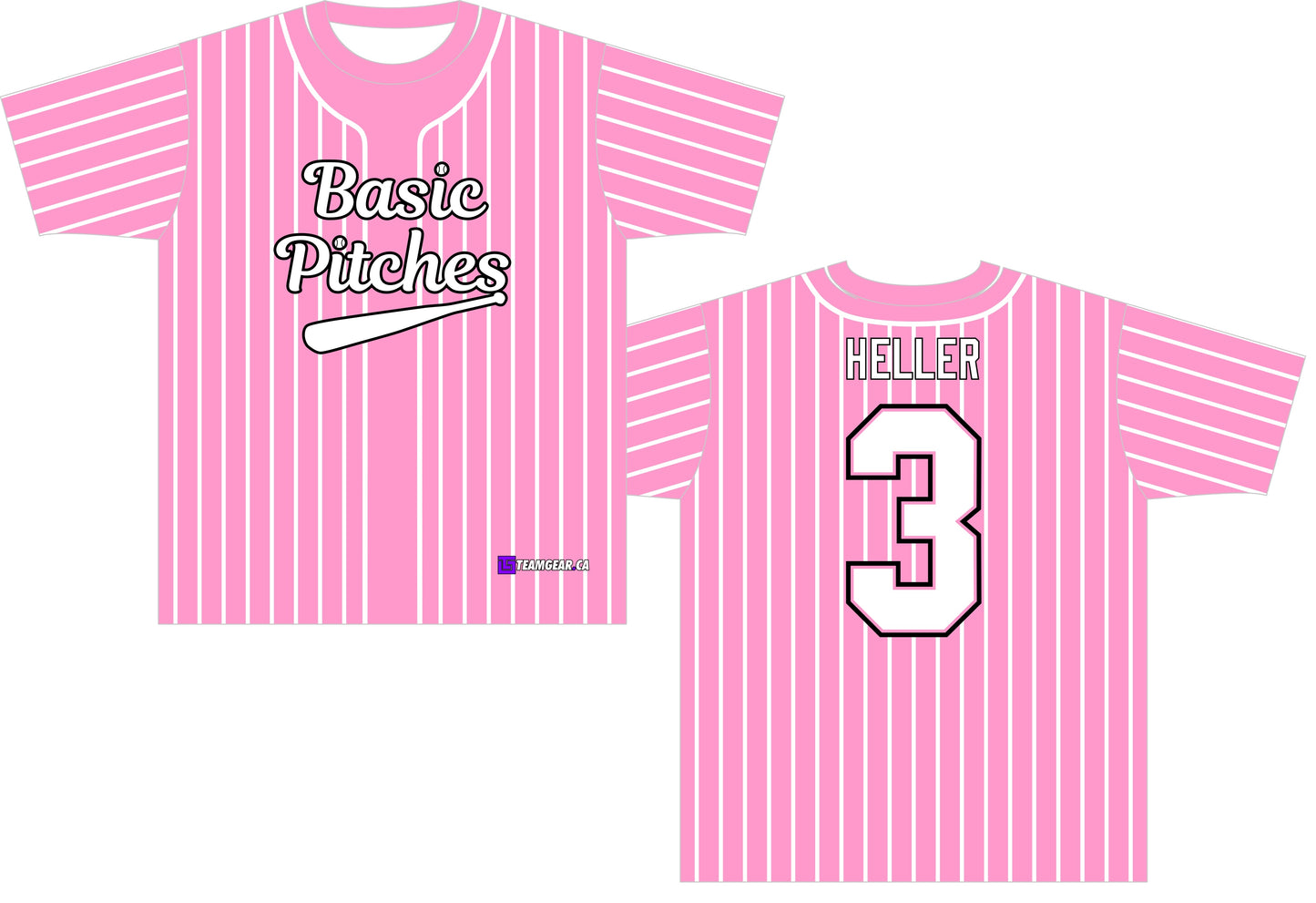 Pink Pinstripe Baseball Jersey