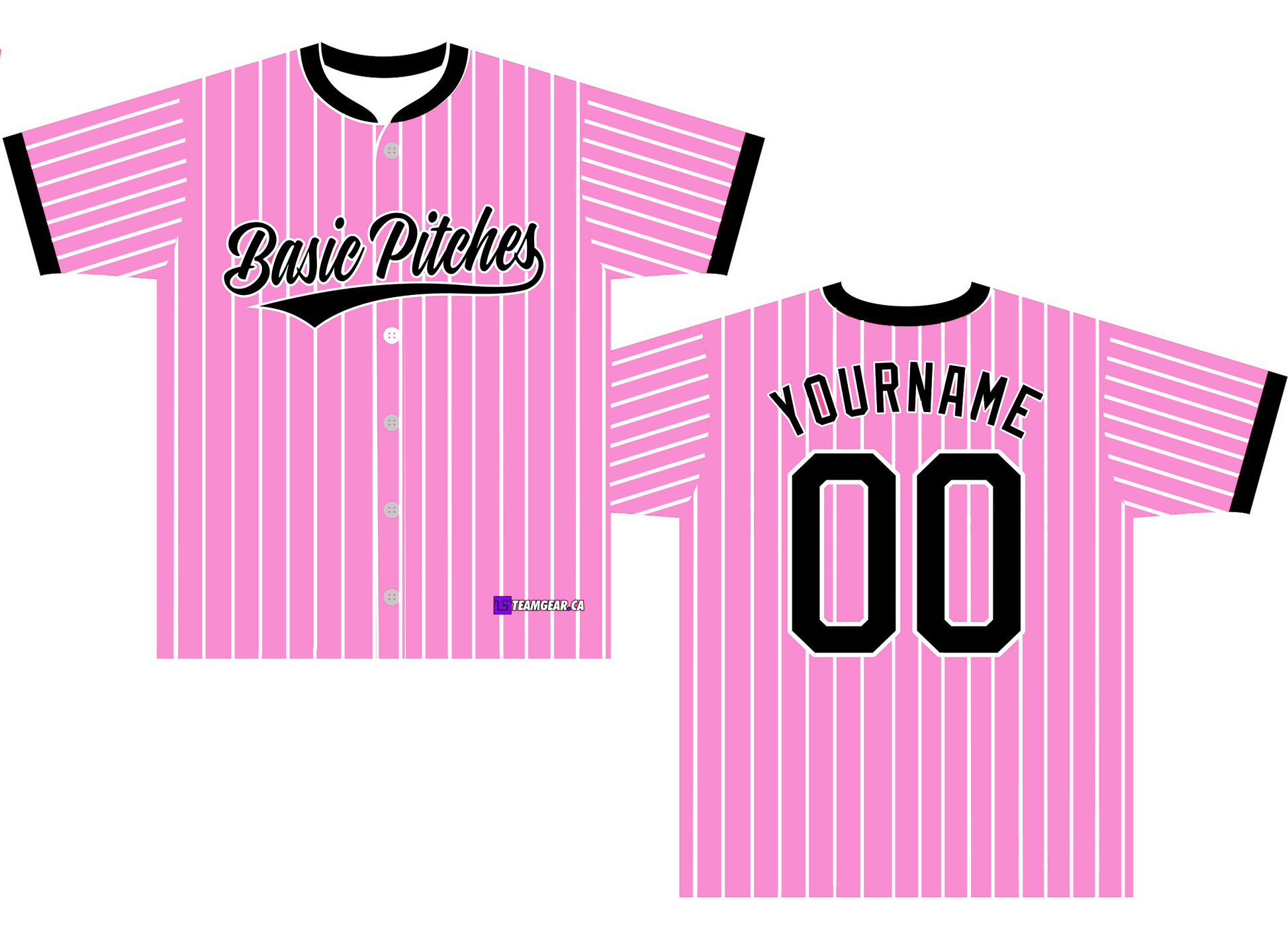 Basic Pitches Light Pink Pinstripe Baseball Jersey Team Gear Canada Custom Jerseys More