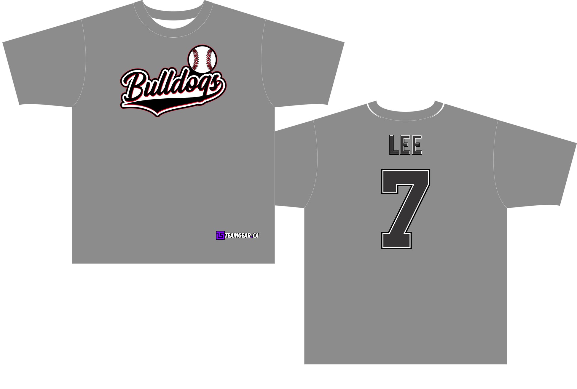 Bulldogs Grey Softball Jersey with custom logo