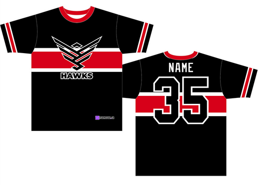 Hawks Black Softball Jersey with back name and number