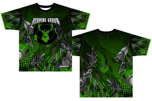 Burning Arrow Green Archery Jersey with short-sleeves