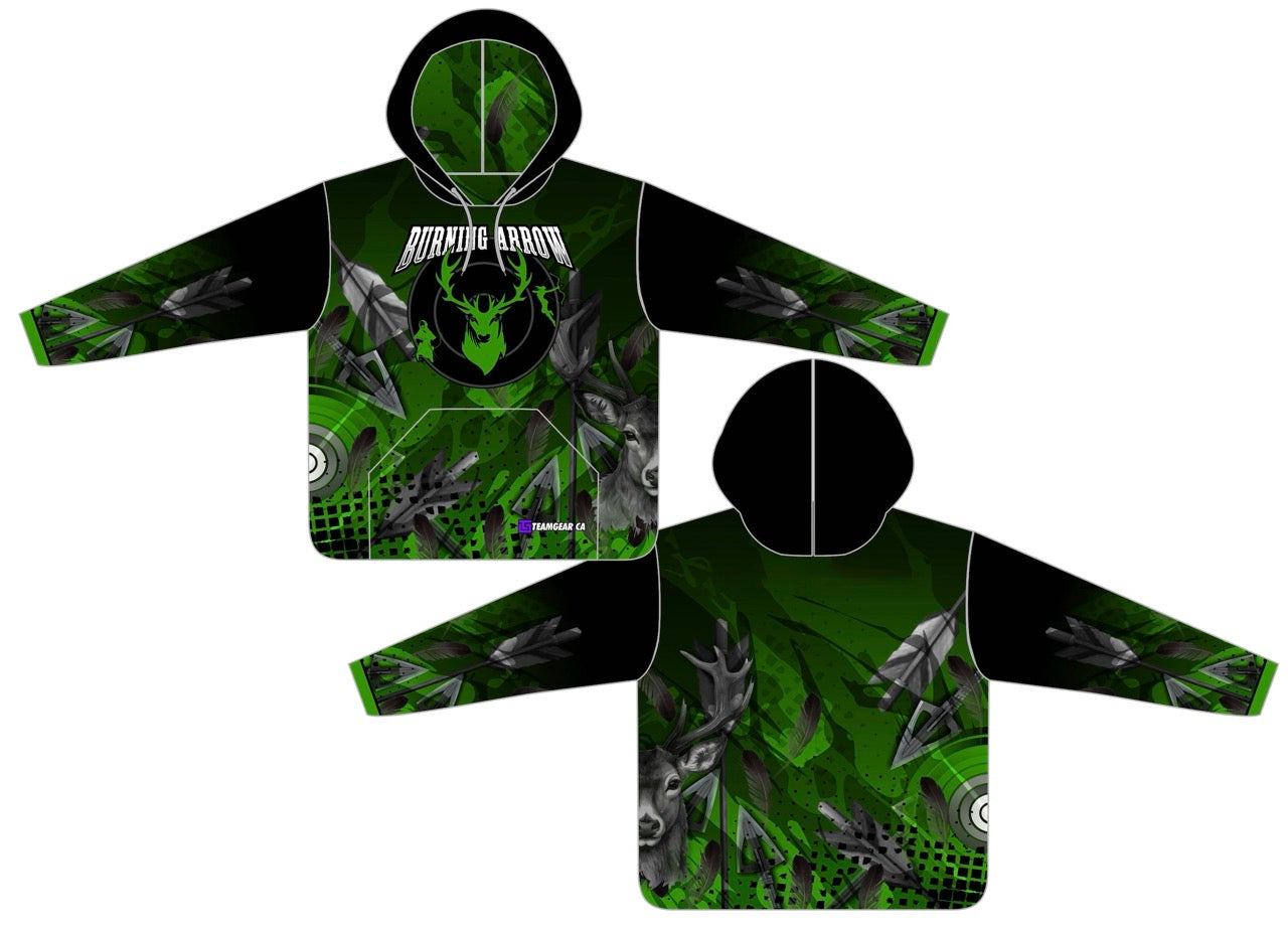 Burning Arrow Green Archery Hoodie