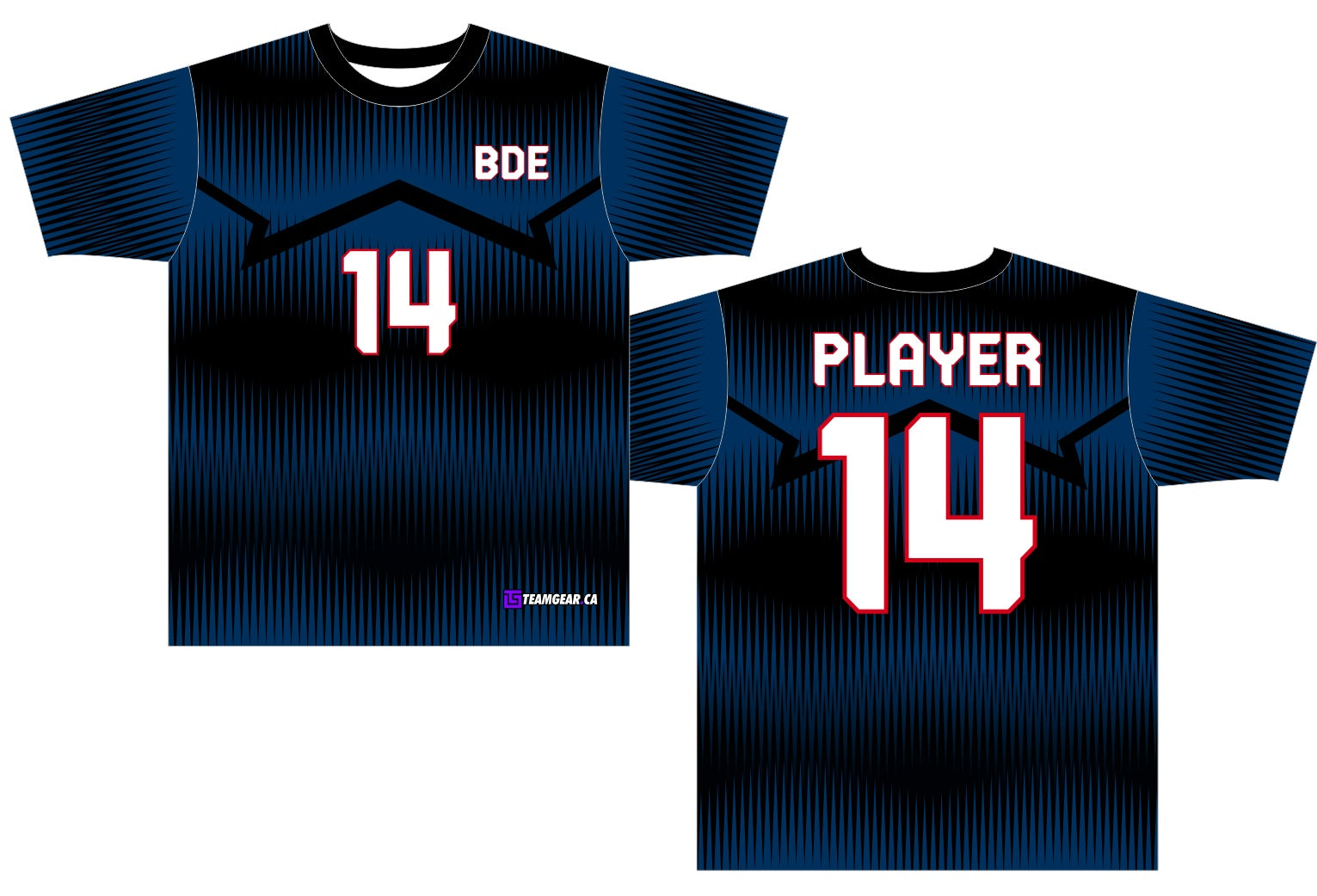 Big Dodgeball Energy Jersey in blue with gradient stripes