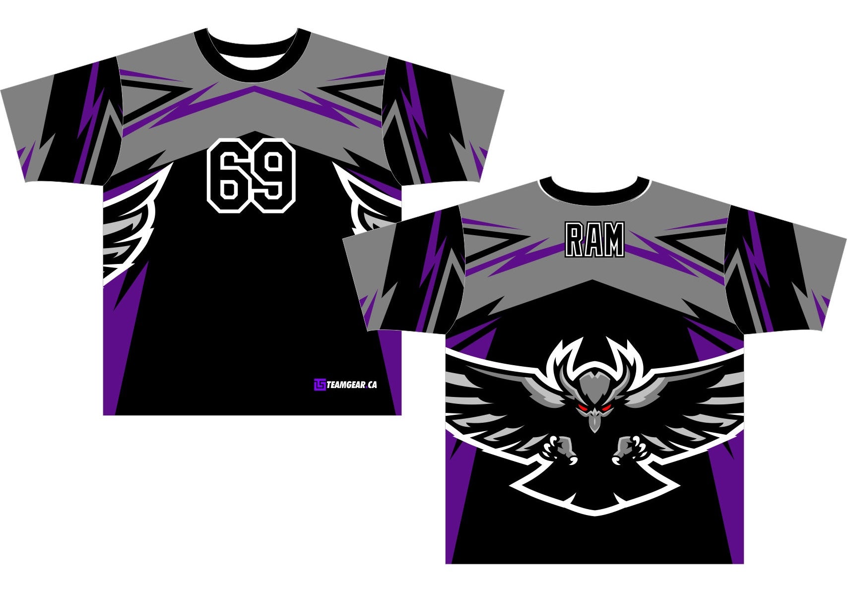 Ravens black Ultimate Frisbee Jersey with logo on the back