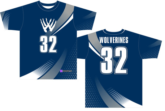 Wolverines Blue Volleyball Jersey with numbers