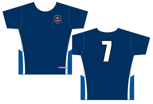 Led Tasso Blue Soccer Jersey with chest logo