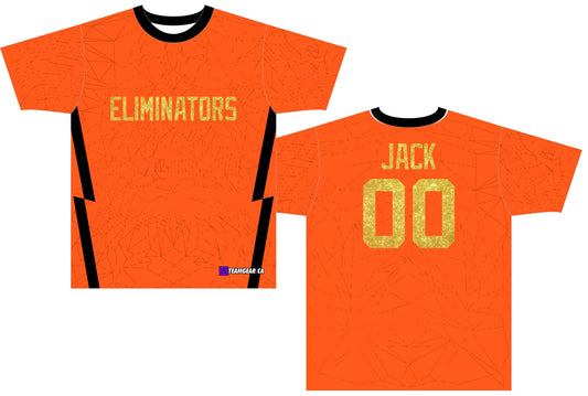 Eliminators Orange Roller Derby Jersey with short-sleeves