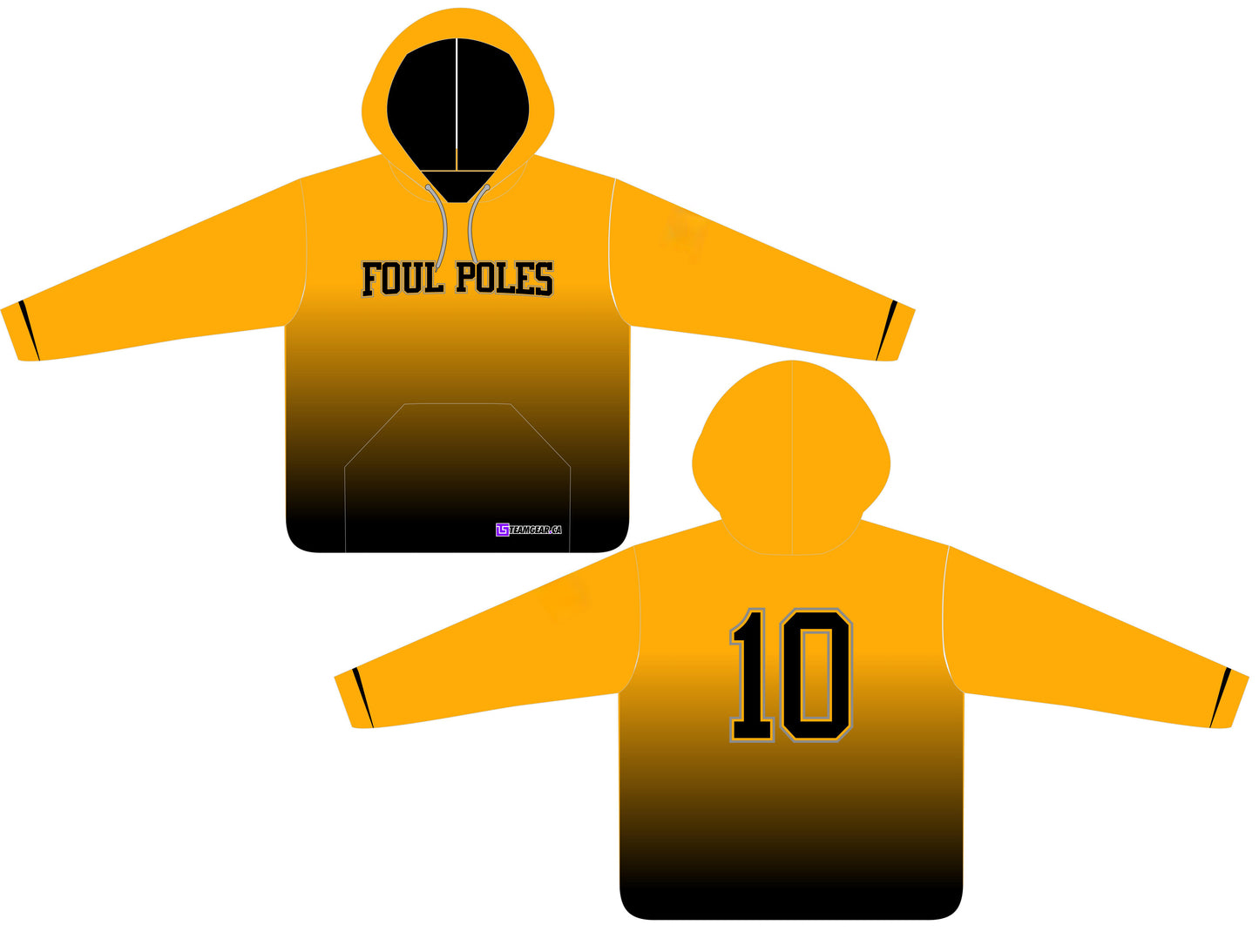 Foul Poles Yellow gradient Softball Hoodie