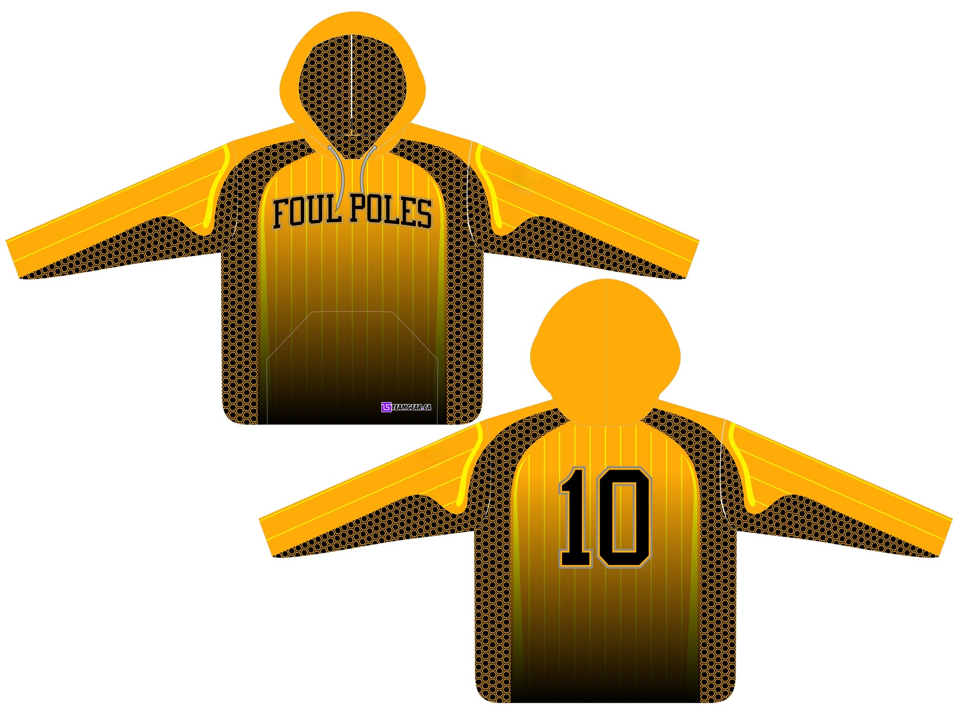 Foul Poles Yellow and black Softball Hoodie design