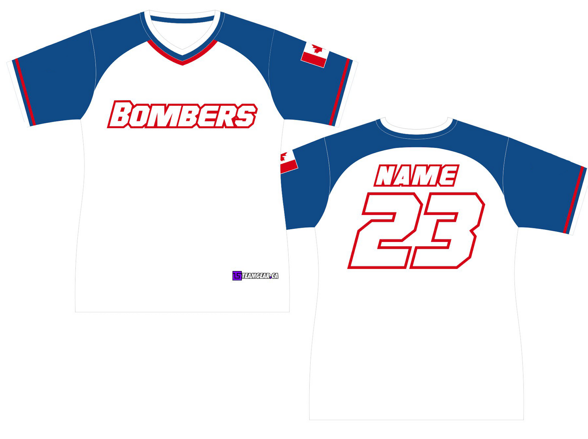 Bombers White Volleyball Jersey in a ladies fit