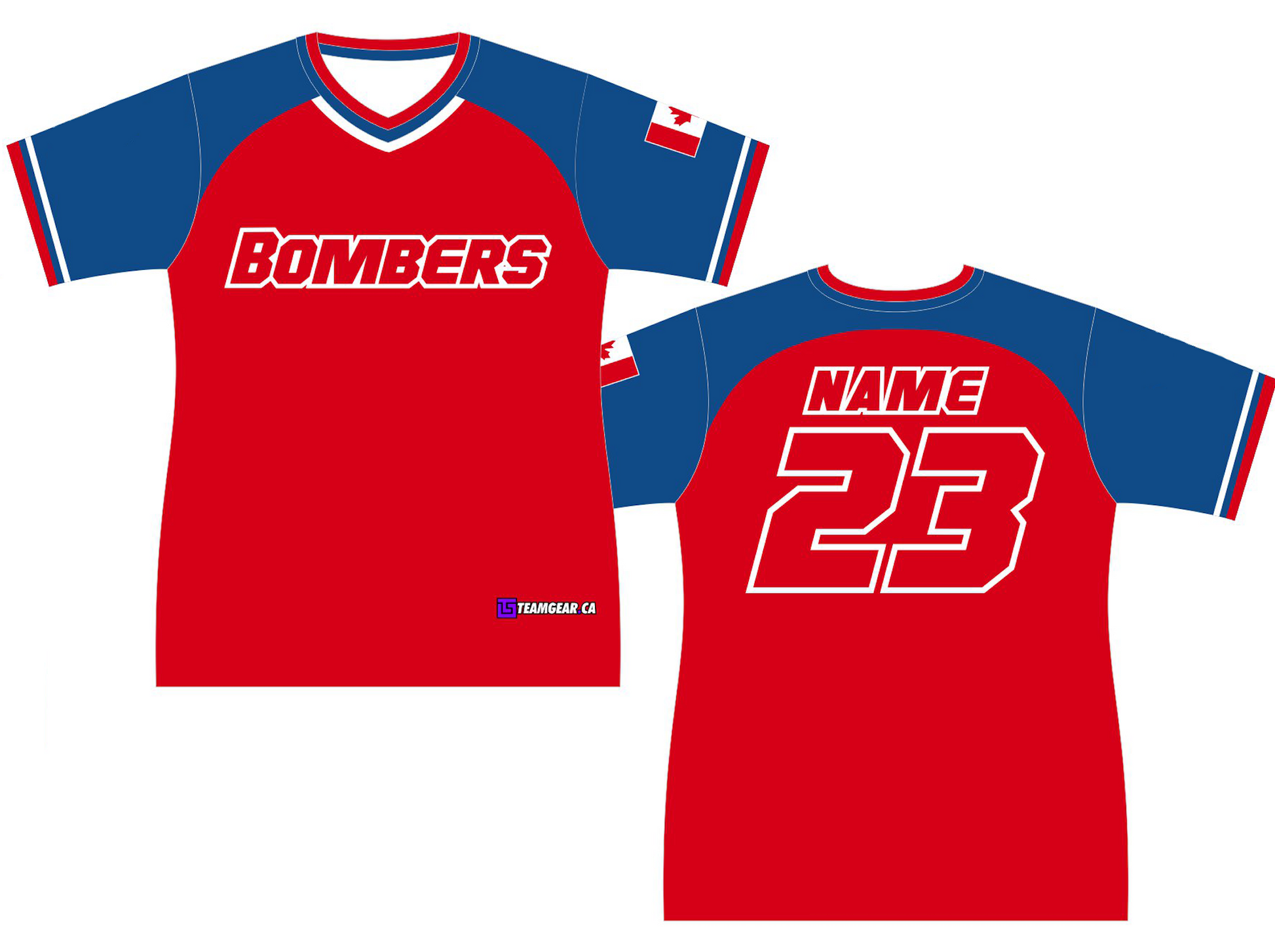 Bombers Red Volleyball Jersey in a ladies fit