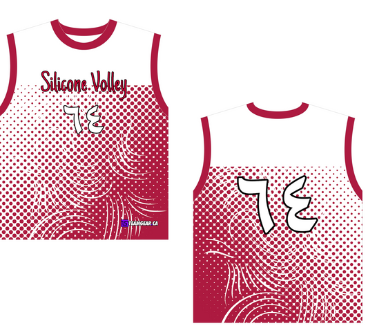 Silicone Volley Volleyball Jersey with red and white gradient design