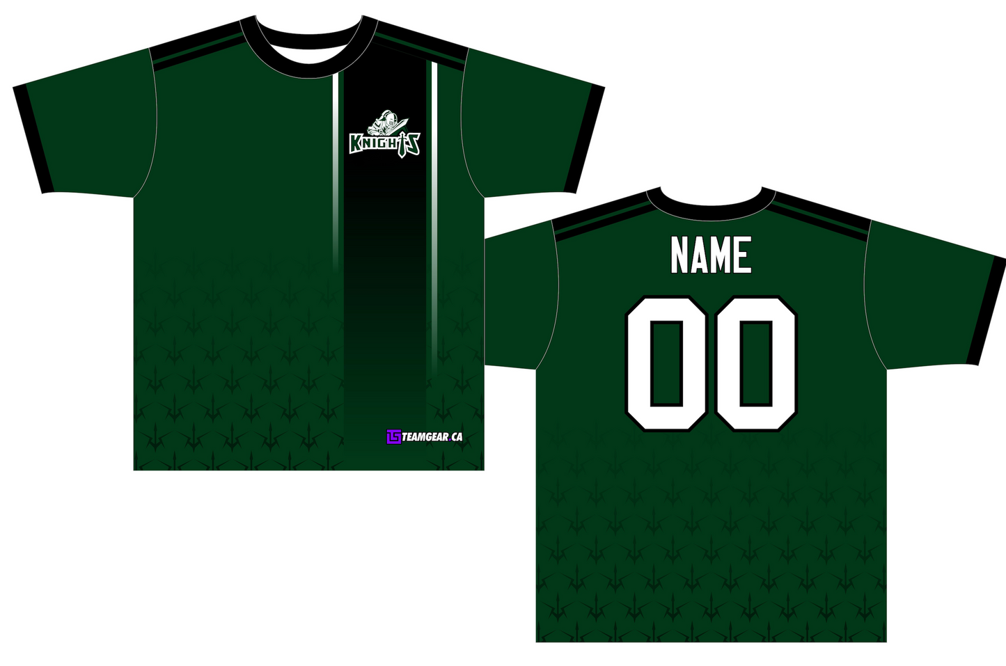 Knights Green Soccer Jersey with name and number