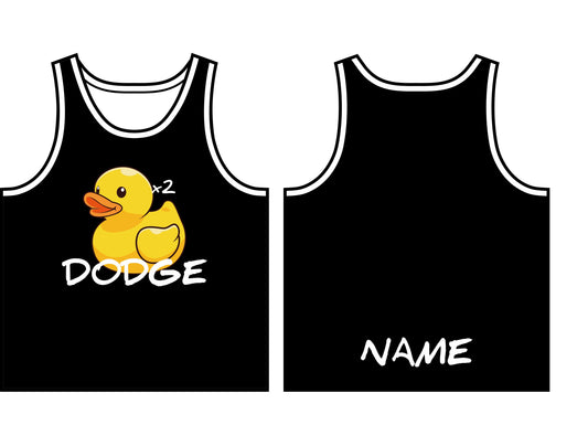 Duck Duck Dodge Black Dodgeball Jersey tanktop