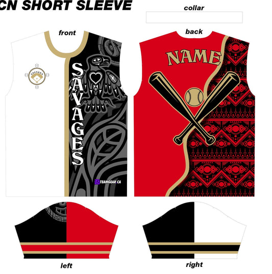 Savages Softball Jersey with tribal design