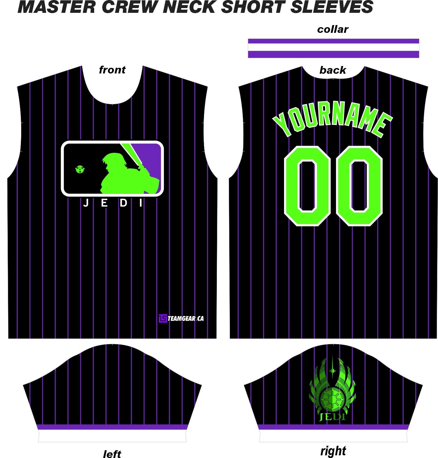 Jedi Bat Trix Black Pinstripe Baseball Jersey design