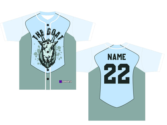 The Goat Baseball Jersey with black buttons