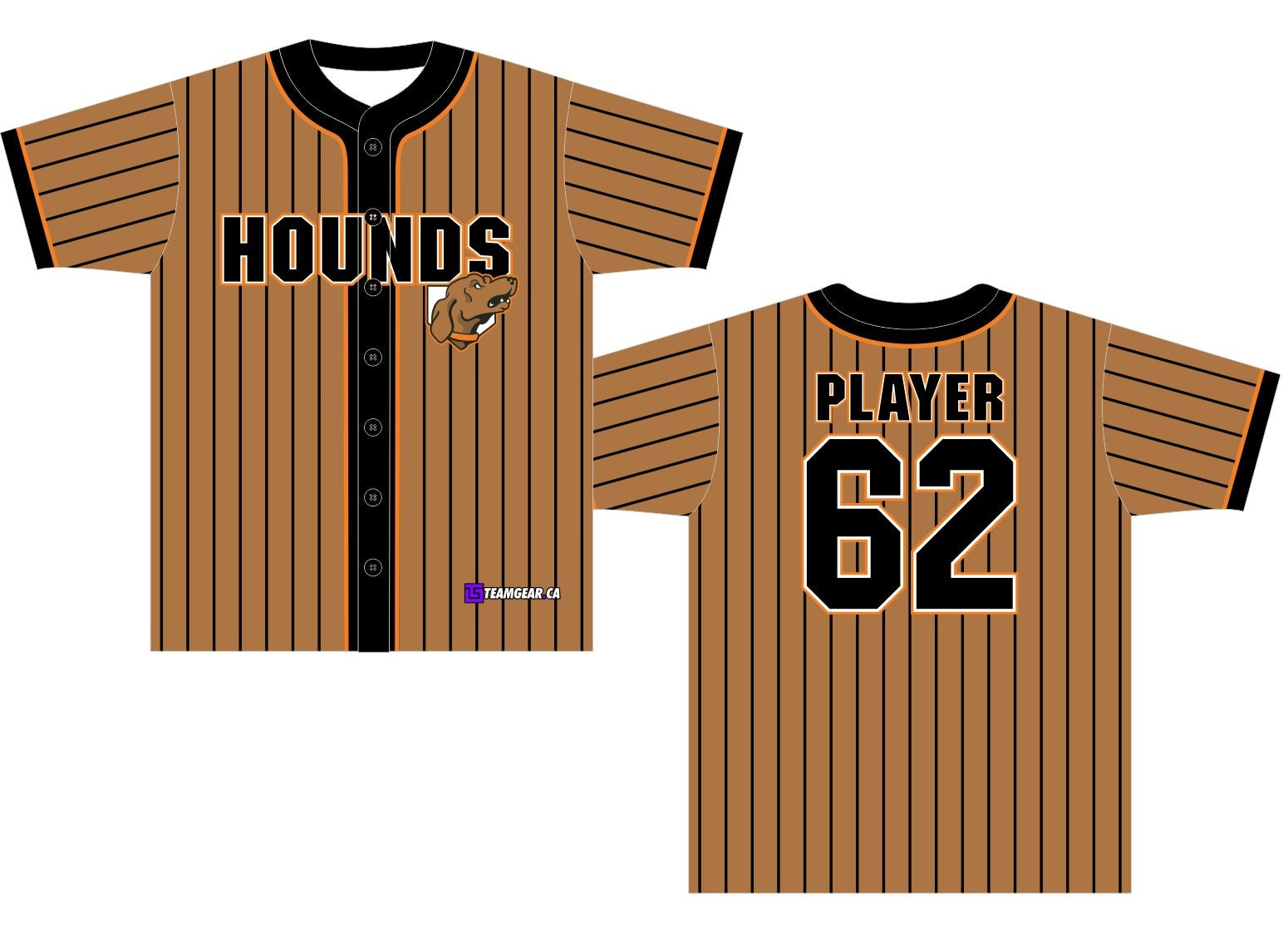 Hounds Brown Baseball Jersey