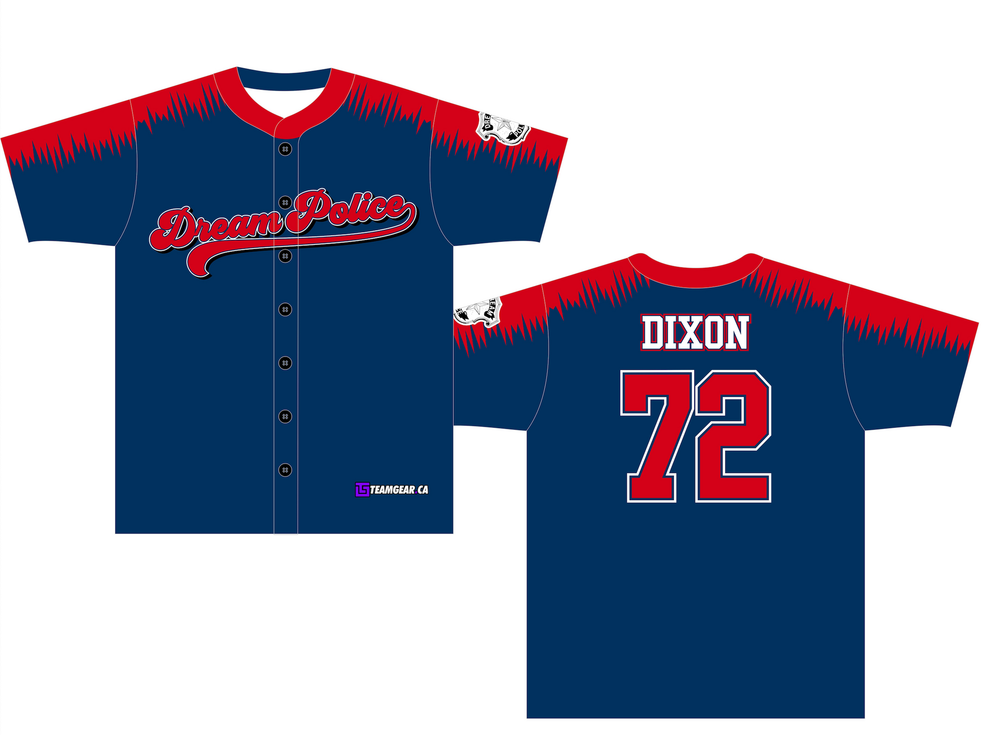 Dream Police Blue Baseball Jersey Full Button