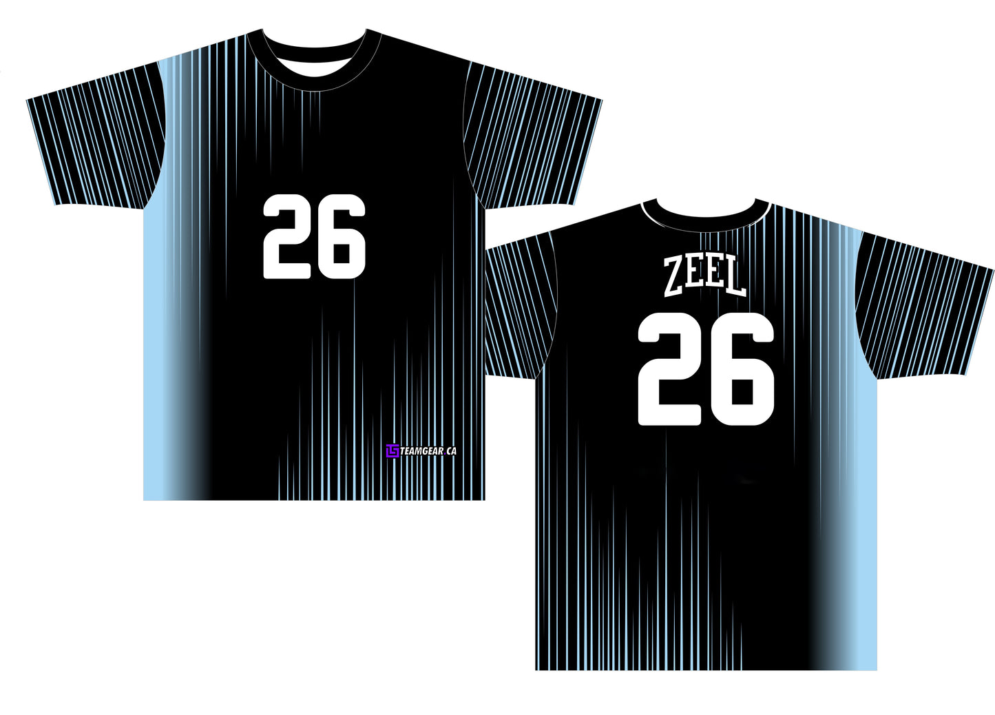 Black and Blue Roller Derby Jersey