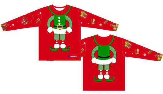 red elf ugly Christmas sweater