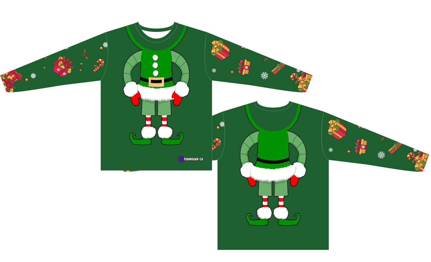 green elf ugly Christmas sweater