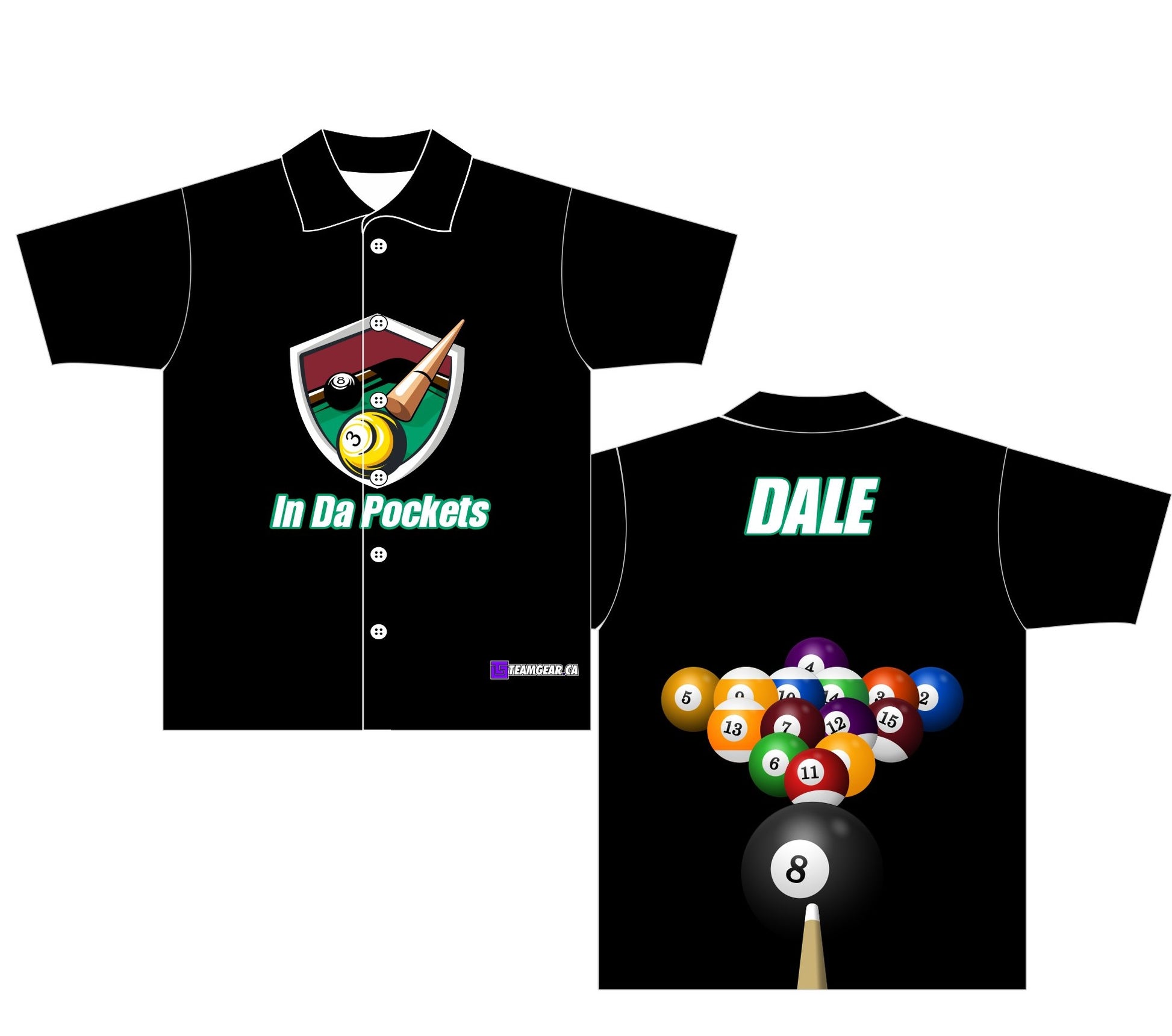 In Da Pockets Pool Billiards Jersey in black