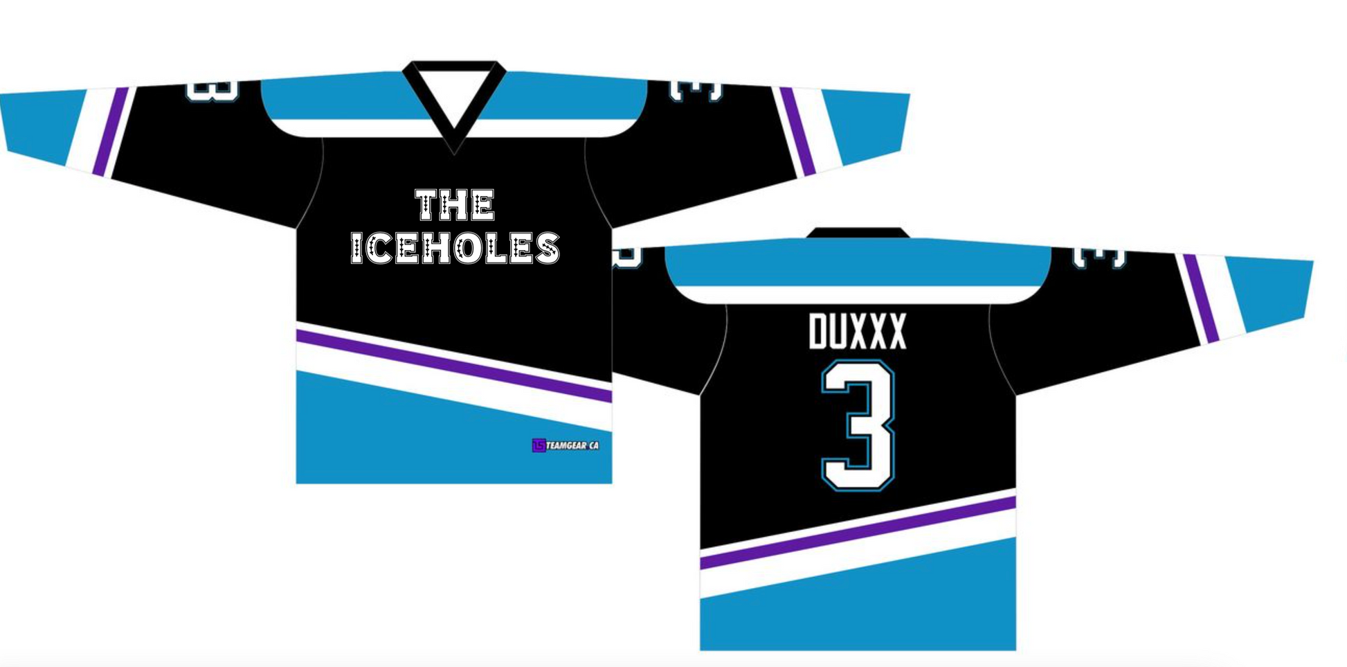 Ice Holes Black and Blue Hockey Jersey