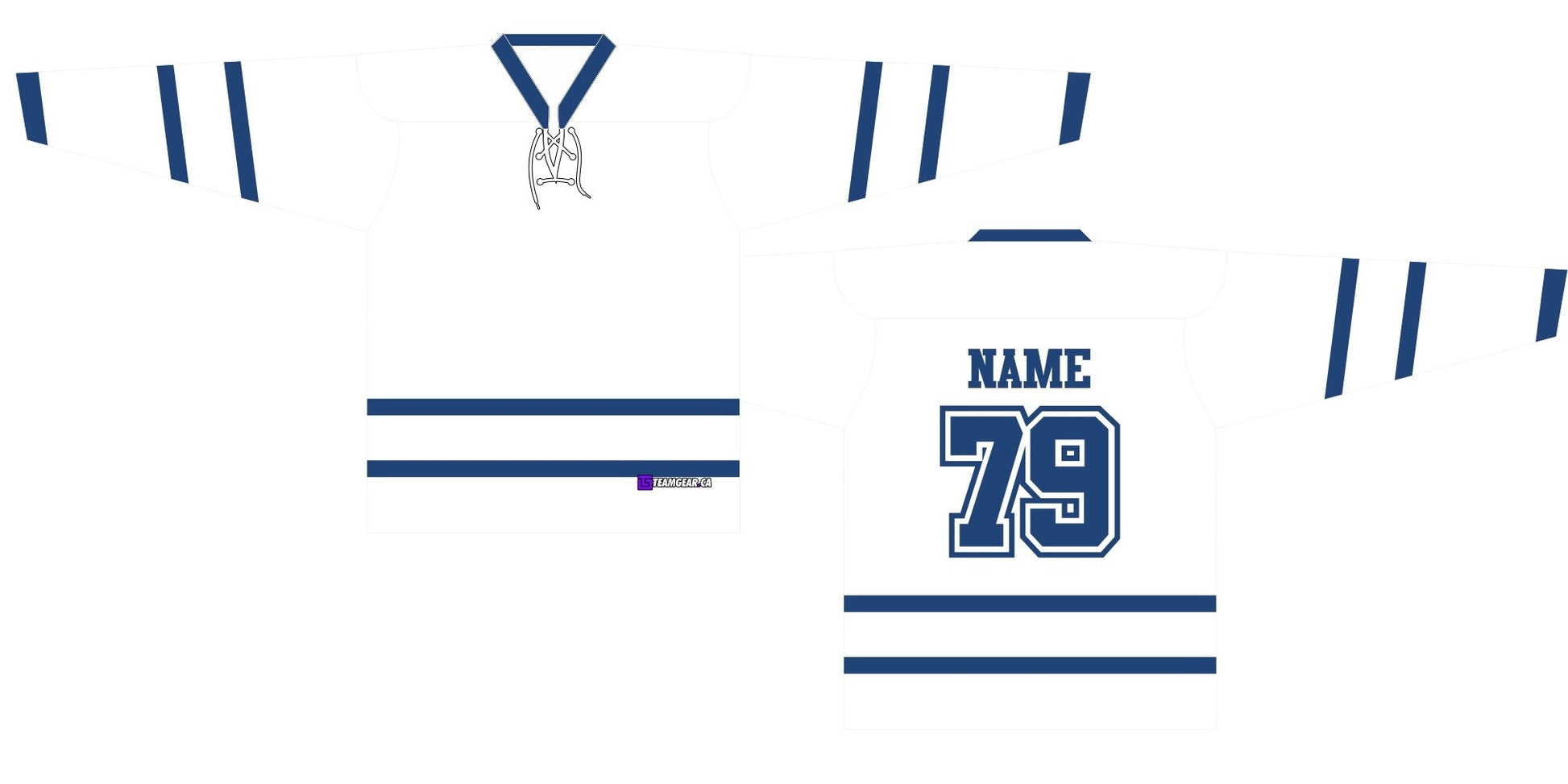 NHL Inspired Hockey Jersey: Toronto Maple Leafs White Lace Collar