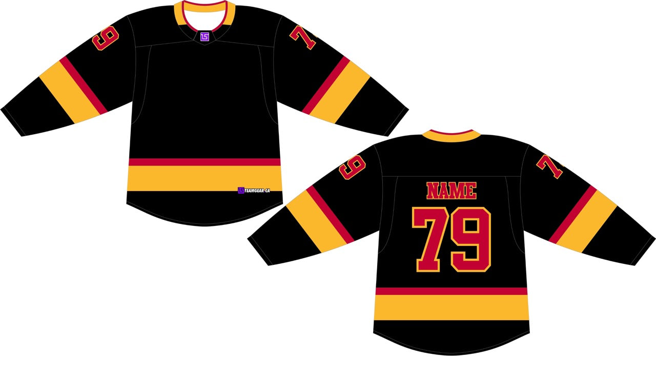 NHL Inspired Hockey Jersey: Vancouver Canucks Retro Black