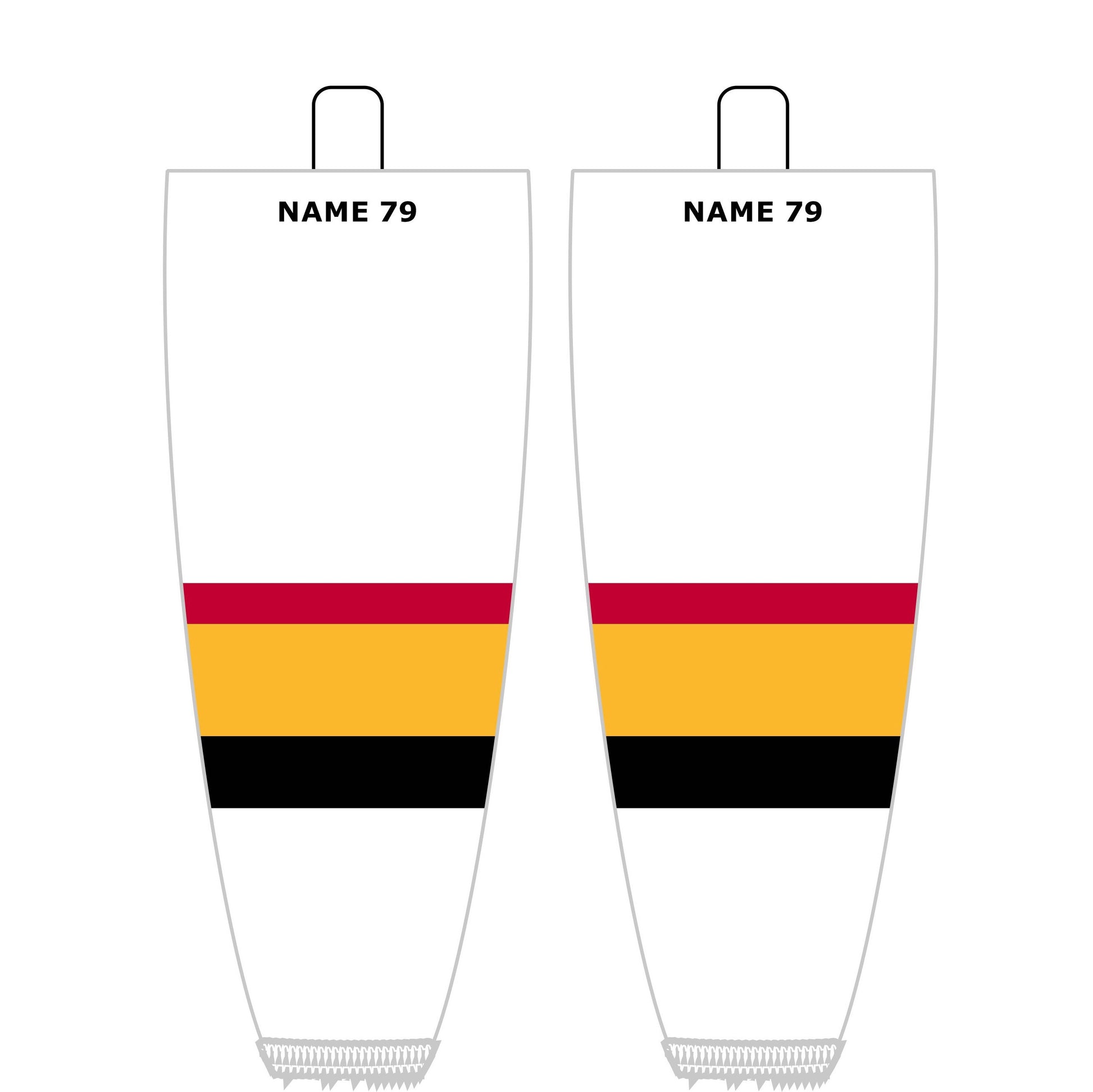 NHL Inspired Hockey Socks: Vancouver Canucks Retro White