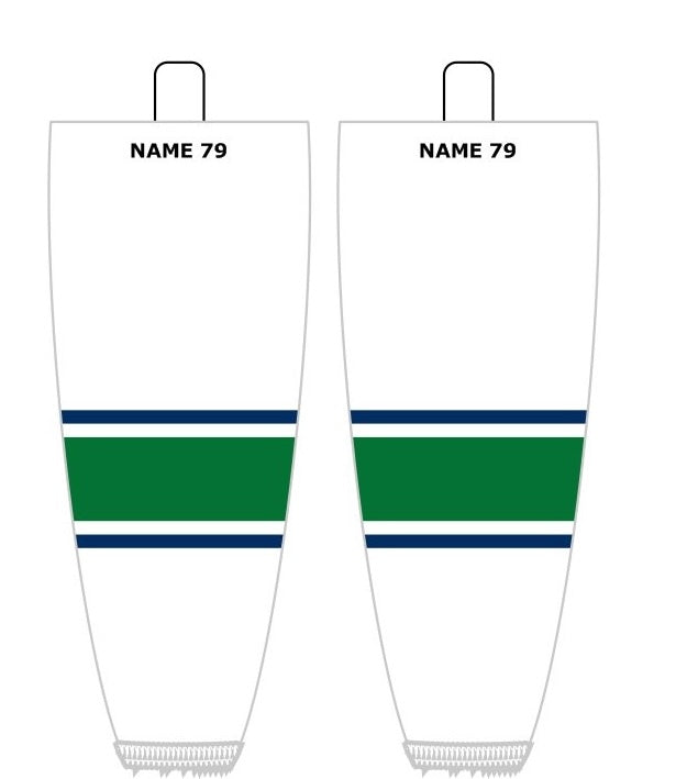 NHL Inspired Hockey Socks: Vancouver Canucks White