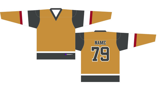 NHL Inspired Hockey Jersey: Vegas Golden Knights Gold