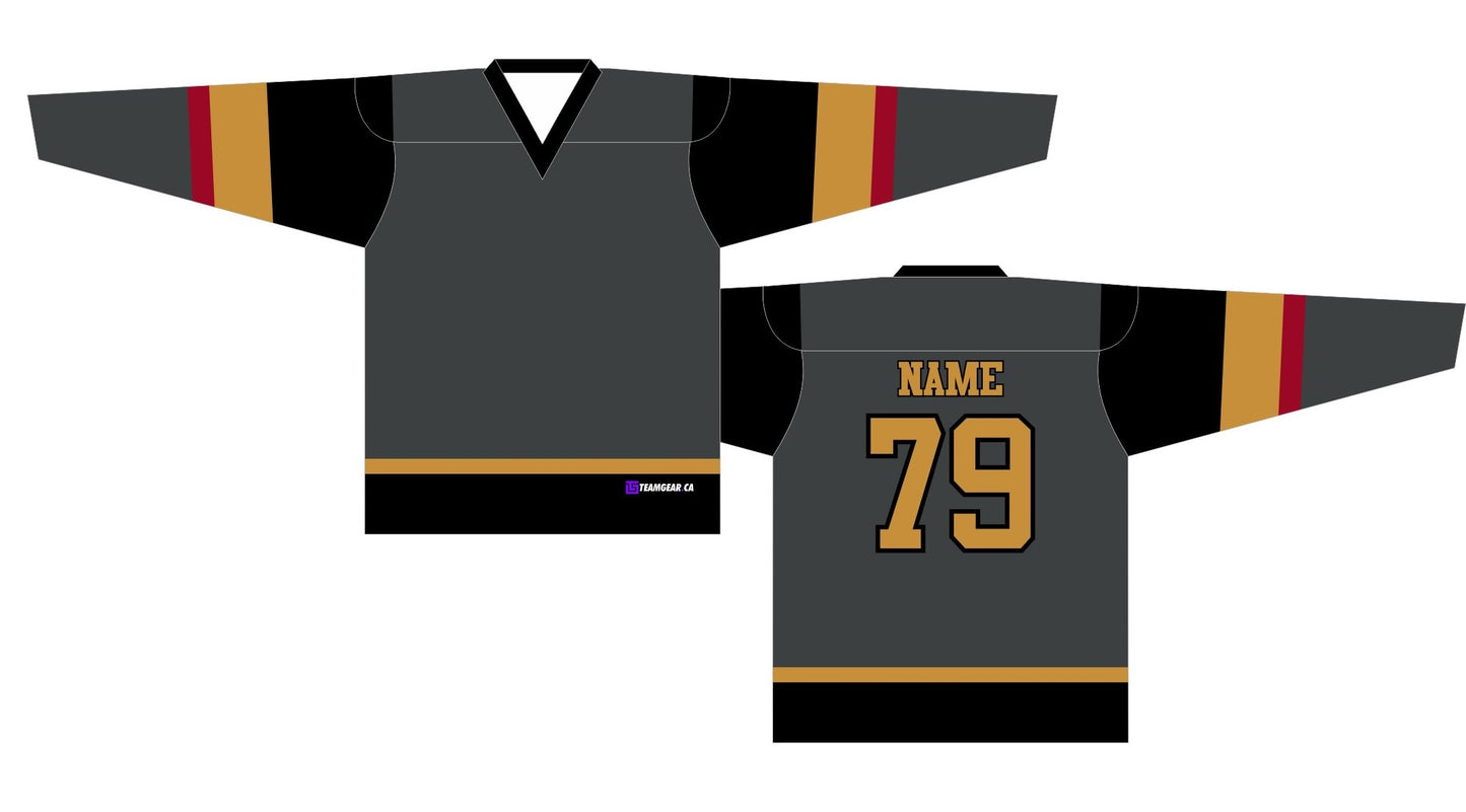 NHL Inspired Hockey Jersey: Vegas Golden Knights Grey