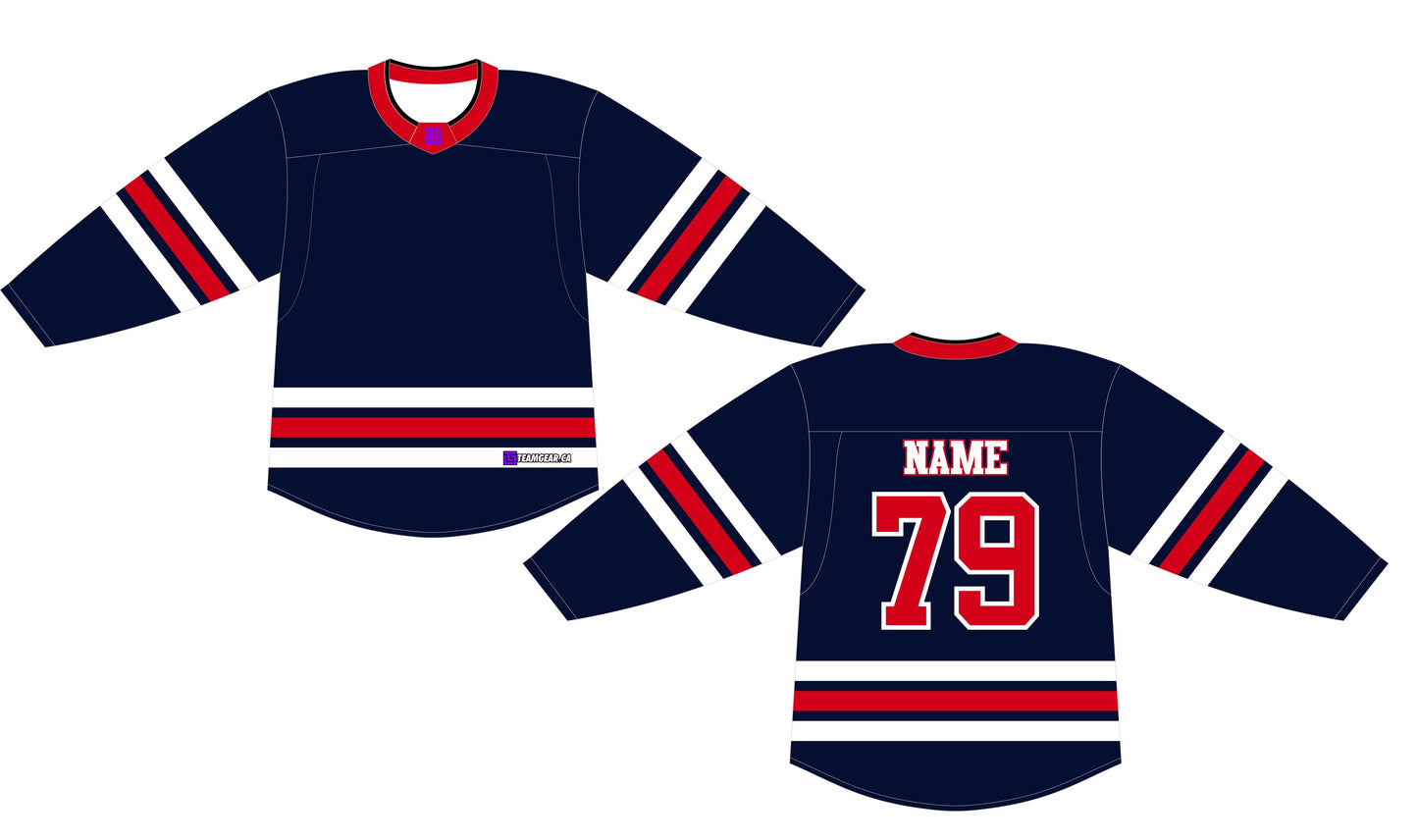 NHL Inspired Hockey Jersey: Winnipeg Jets Heritage Navy