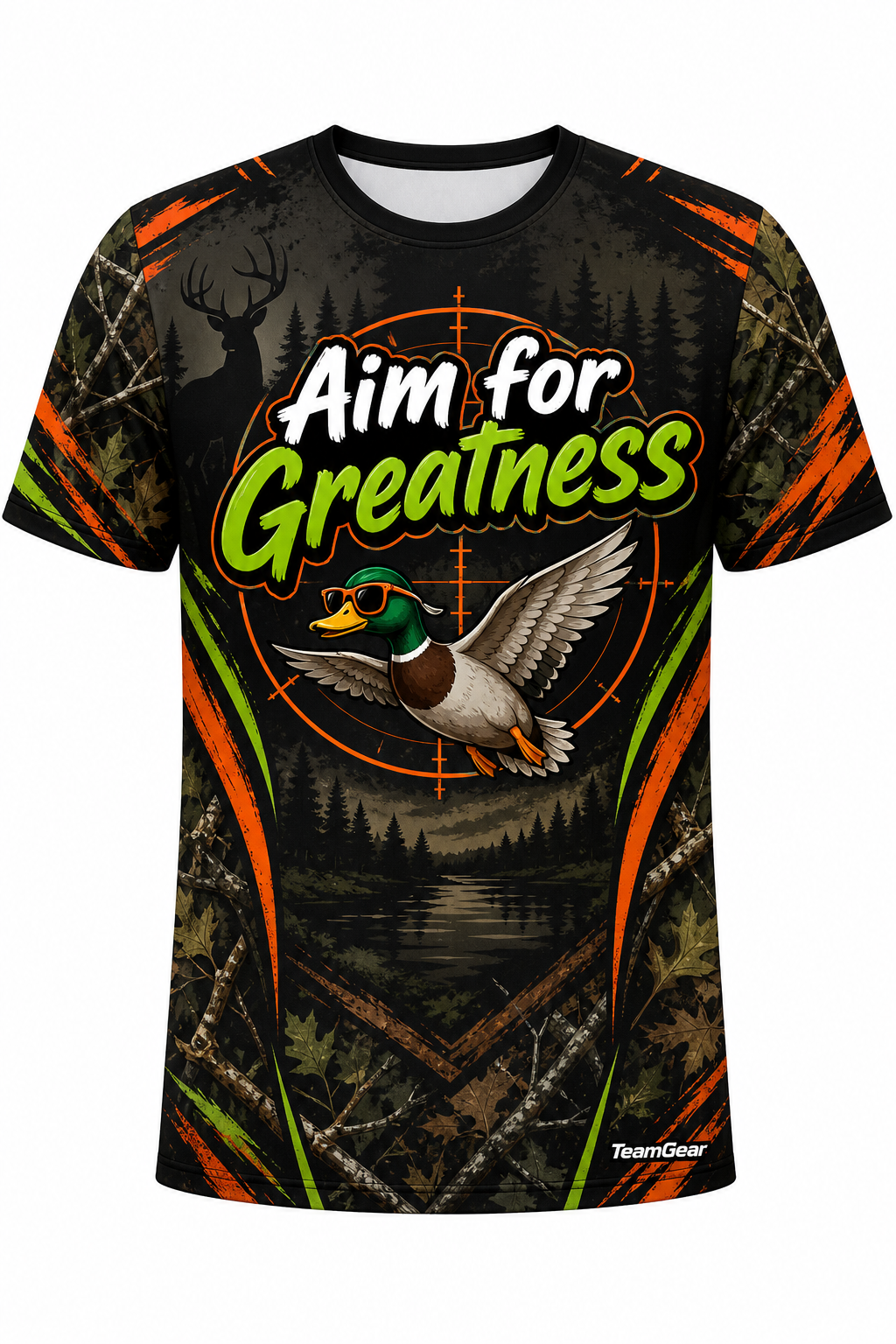 Aim for Greatness Black Hunting Jersey design