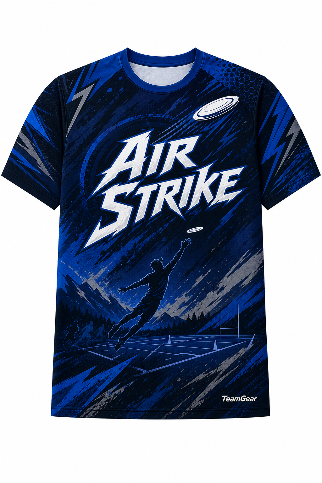 Air Strike Blue Ultimate Frisbee Jersey design