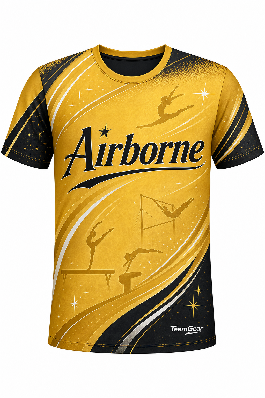 Airborne Gold Gymnastics Jersey with name and number
