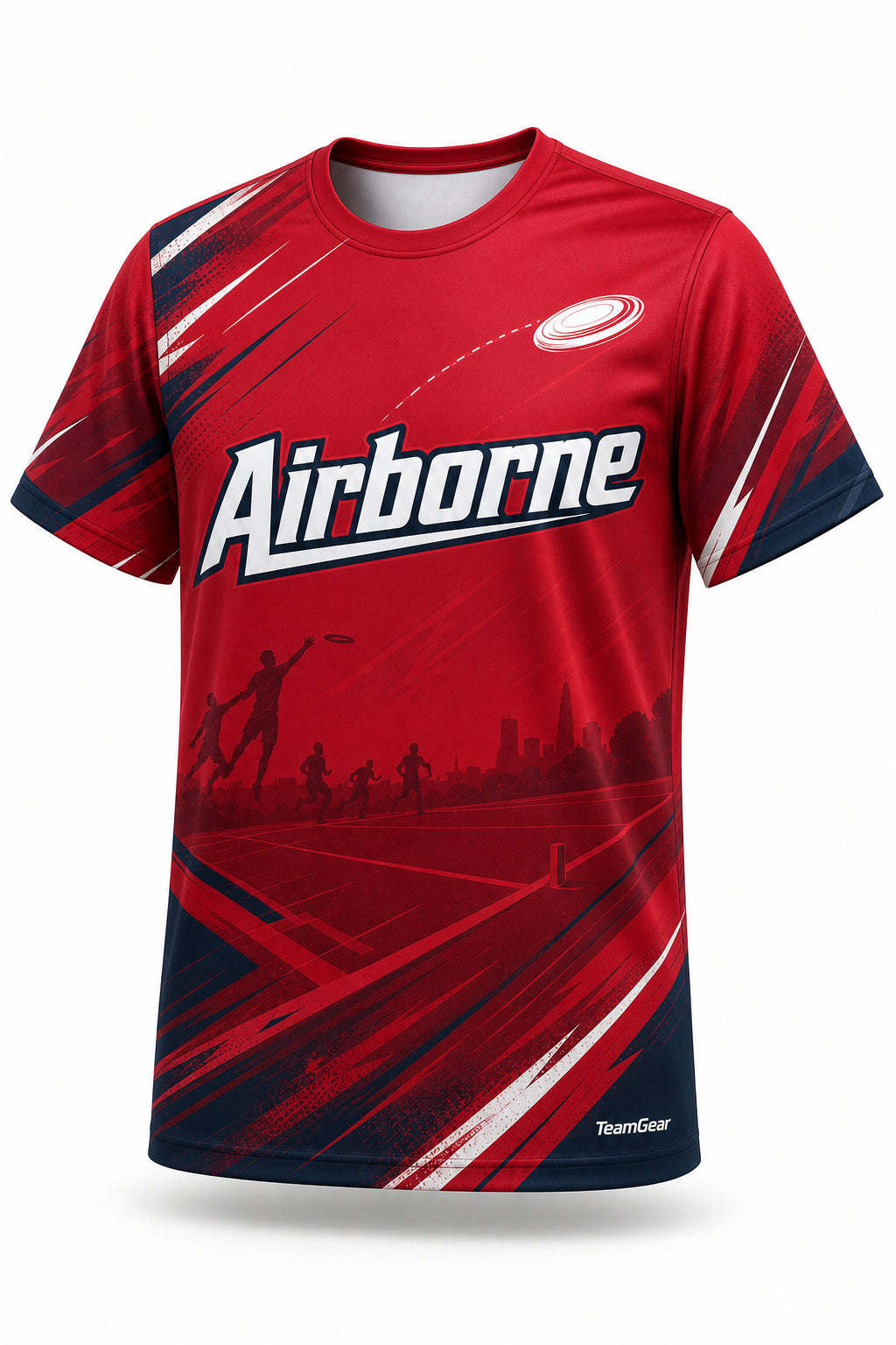 Airborne Crimson Ultimate Frisbee Jersey - front and back view