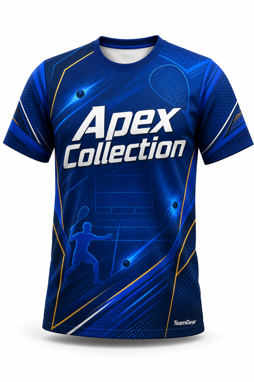 Apex Collection Blue Racquetball Jersey - front and back view