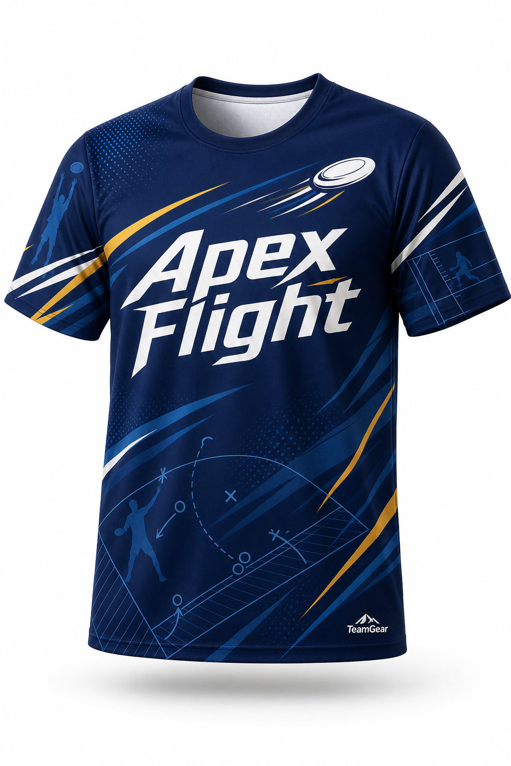 Apex Flight Navy Ultimate Frisbee Jersey - front and back view