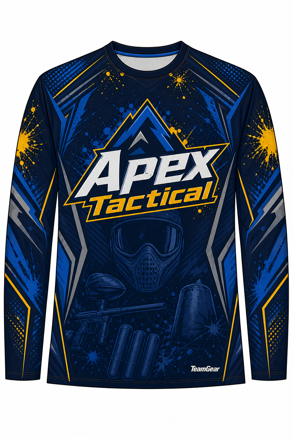 Apex Tactical Navy Long Sleeve Paintball Jersey design