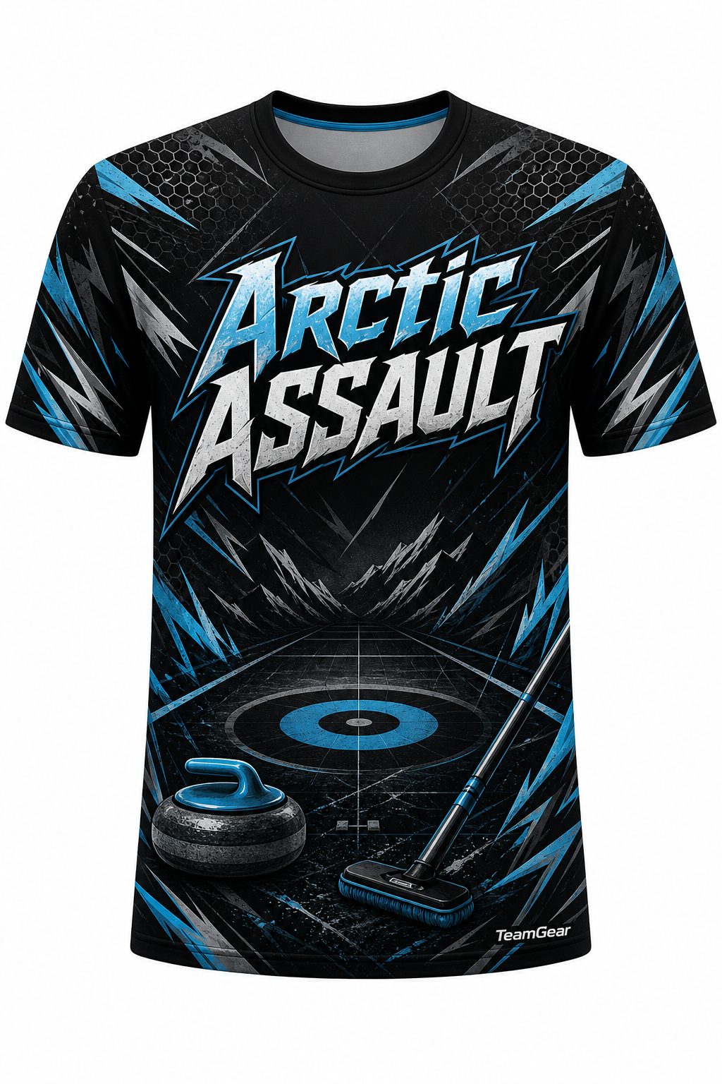 Arctic Assault Black Curling Jersey design