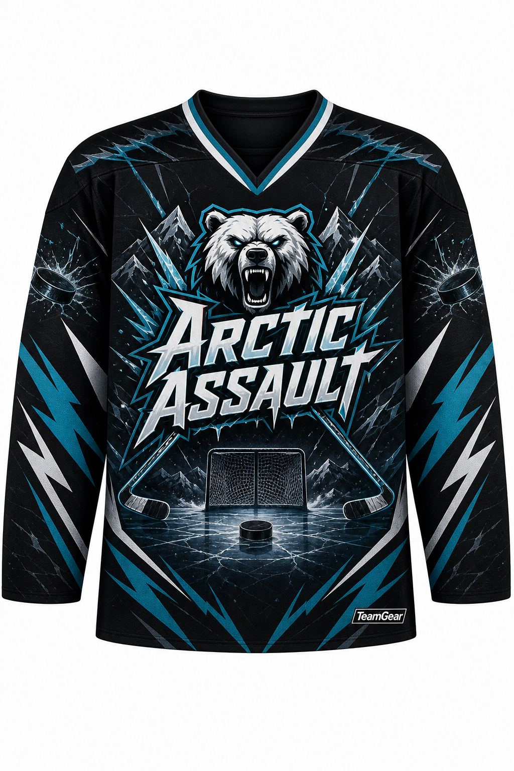 Arctic Assault Black Hockey Jersey design