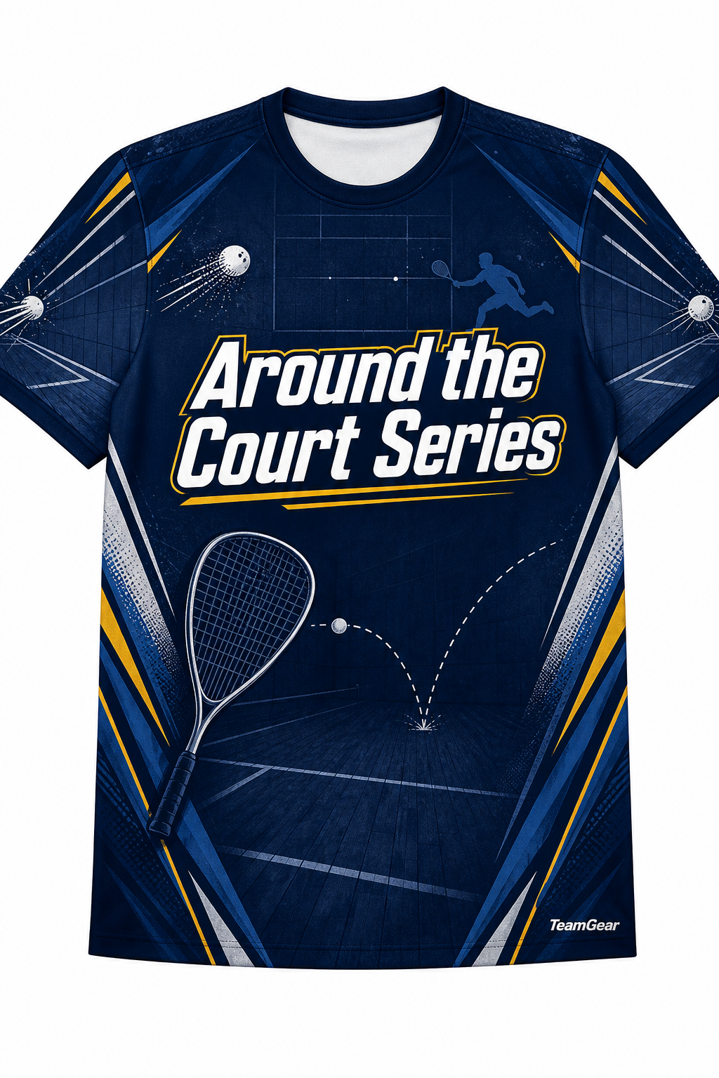 Around the Court Series Navy Racquetball Jersey design
