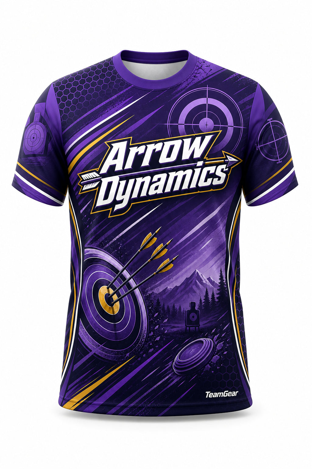 Arrow Dynamics Purple Shooting Jersey - front and back view