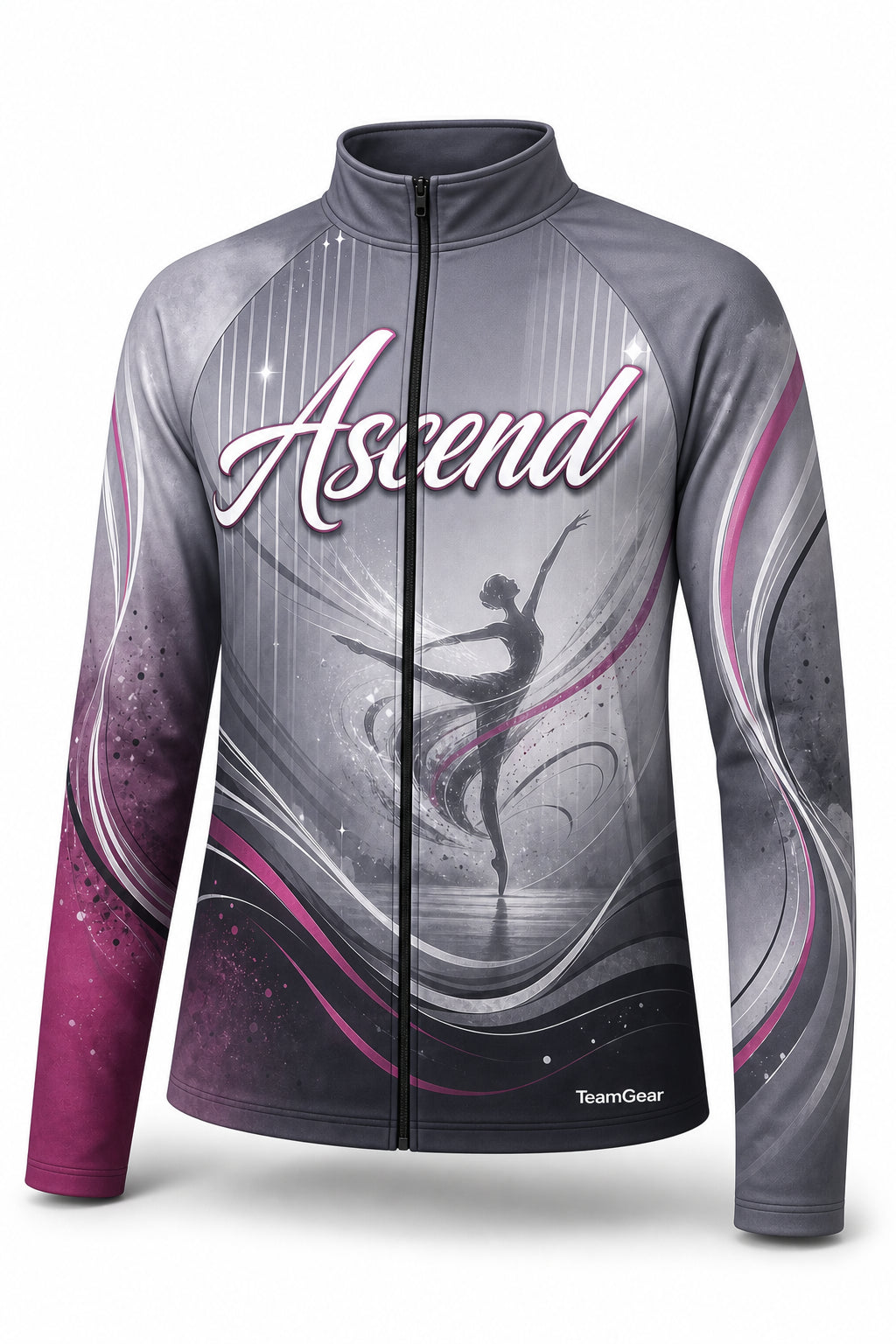 Ascend Grey Dance Jacket - front and back view