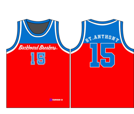 Backboard Breakers Red and Blue Basketball Jersey