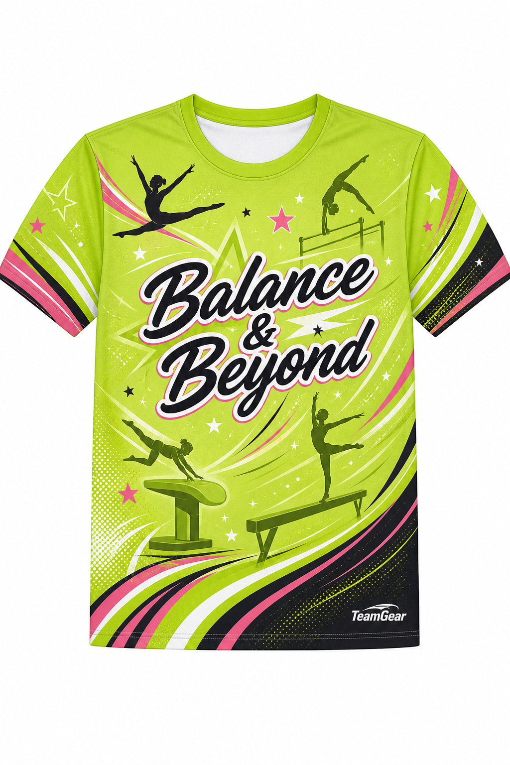 Balance & Beyond Lime Gymnastics Jersey with name and number
